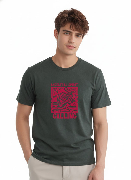 Men’s Outlaws Regular Fit T-Shirt with Tribal Theme Print | 100% Cotton Casual Wear