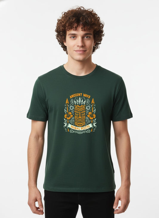 Men’s Outlaws Regular Fit T-Shirt with Tribal Theme Print | 100% Cotton Casual Wear