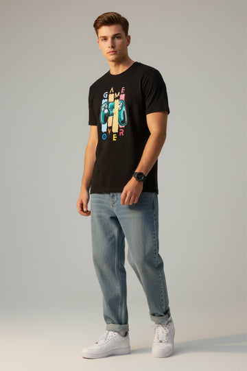 Men’s Outlaws Regular Printed T-Shirt – 100% Cotton Casual Wear