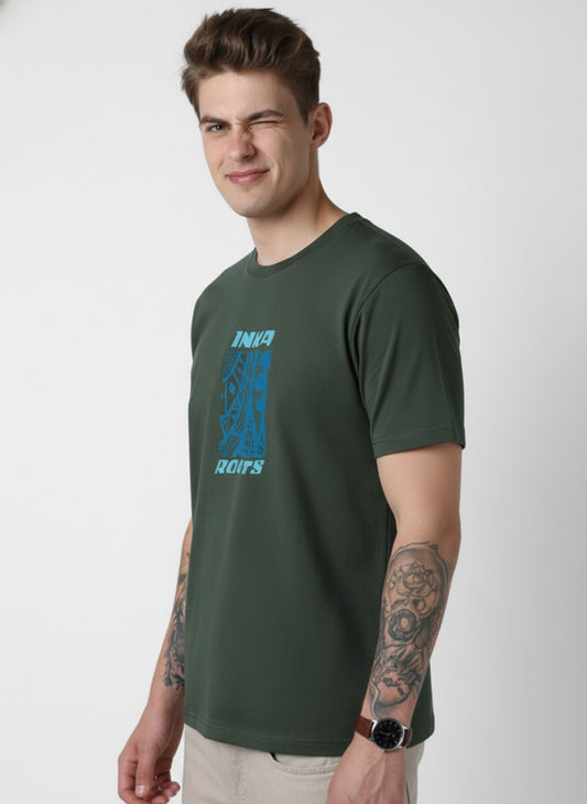 Men’s Outlaws Regular Fit T-Shirt with Tribal Theme Print | 100% Cotton Casual Wear