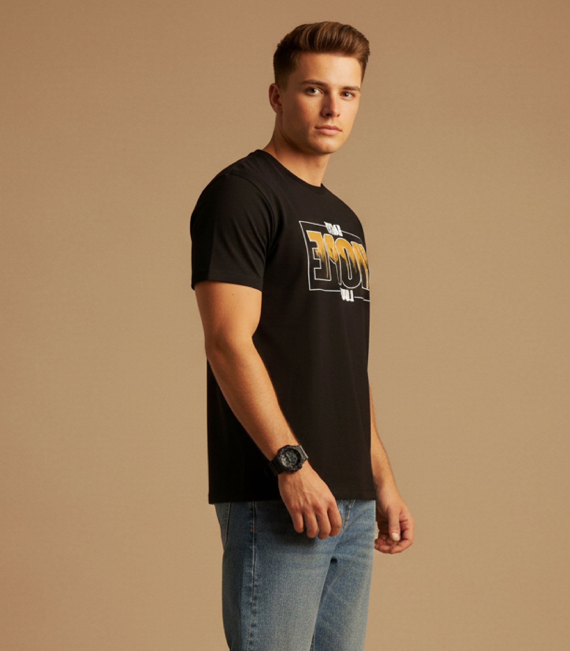 Men’s Outlaws Regular Printed T-Shirt – 100% Cotton Casual Wear