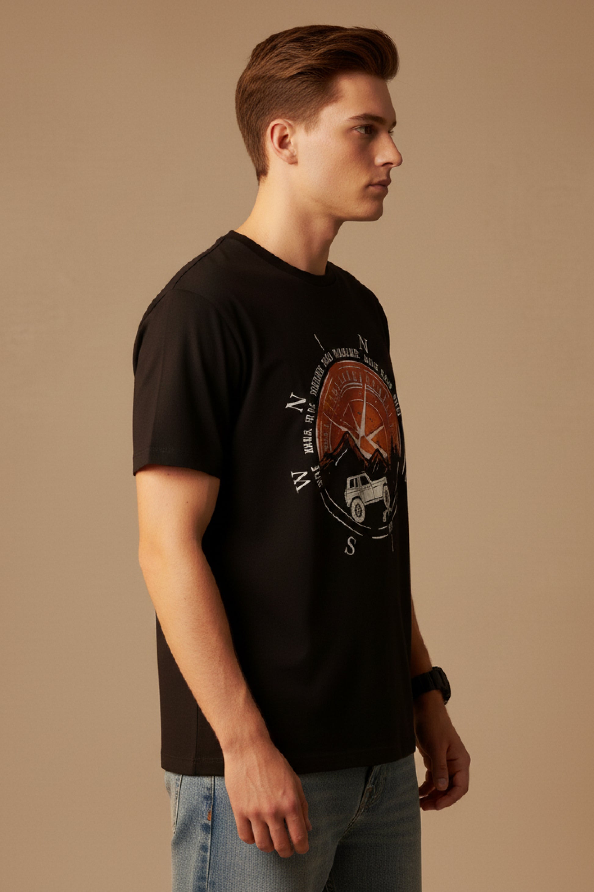 Men’s Outlaws Regular Printed T-Shirt – 100% Cotton Casual Wear