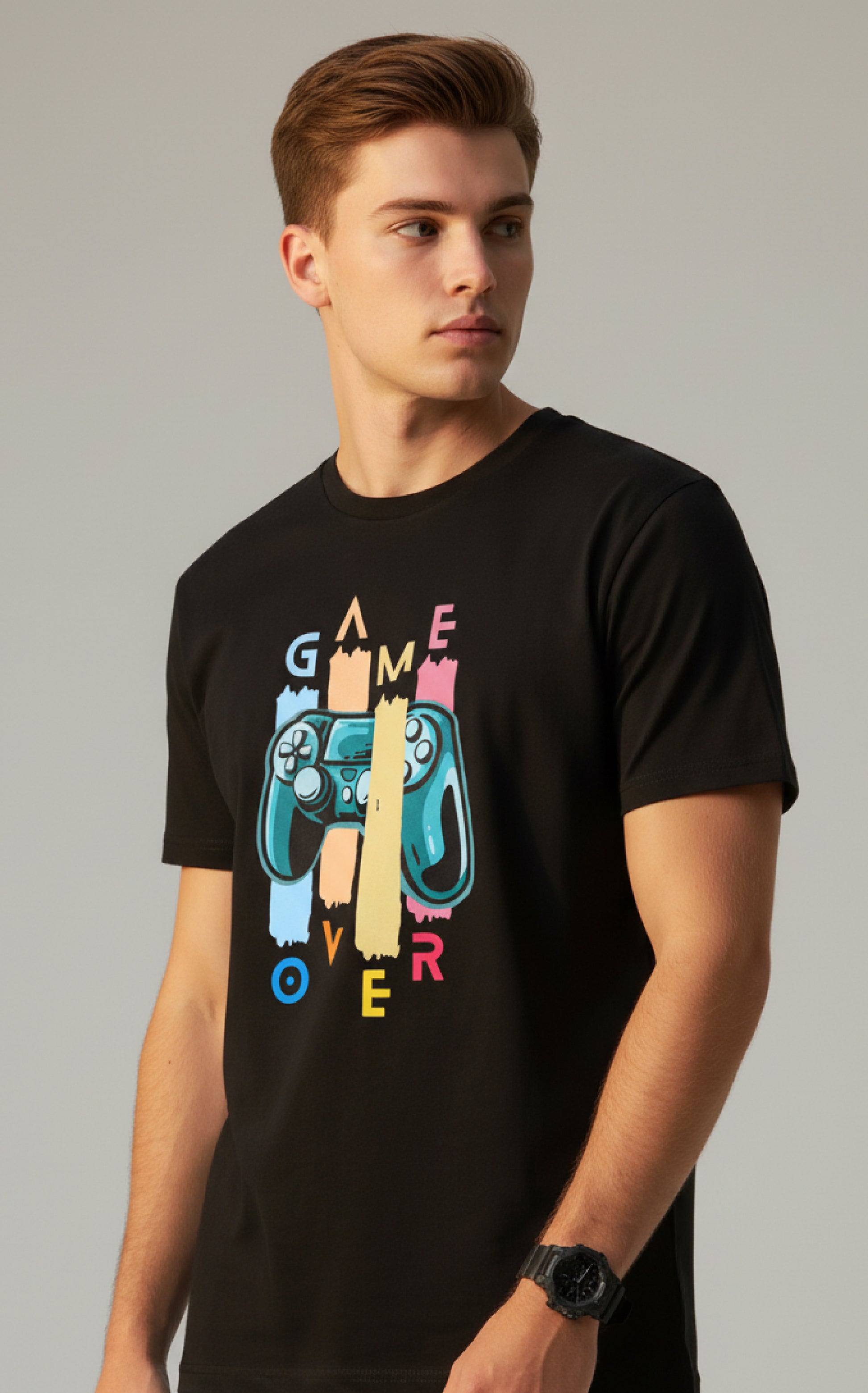 Men’s Outlaws Regular Printed T-Shirt – 100% Cotton Casual Wear