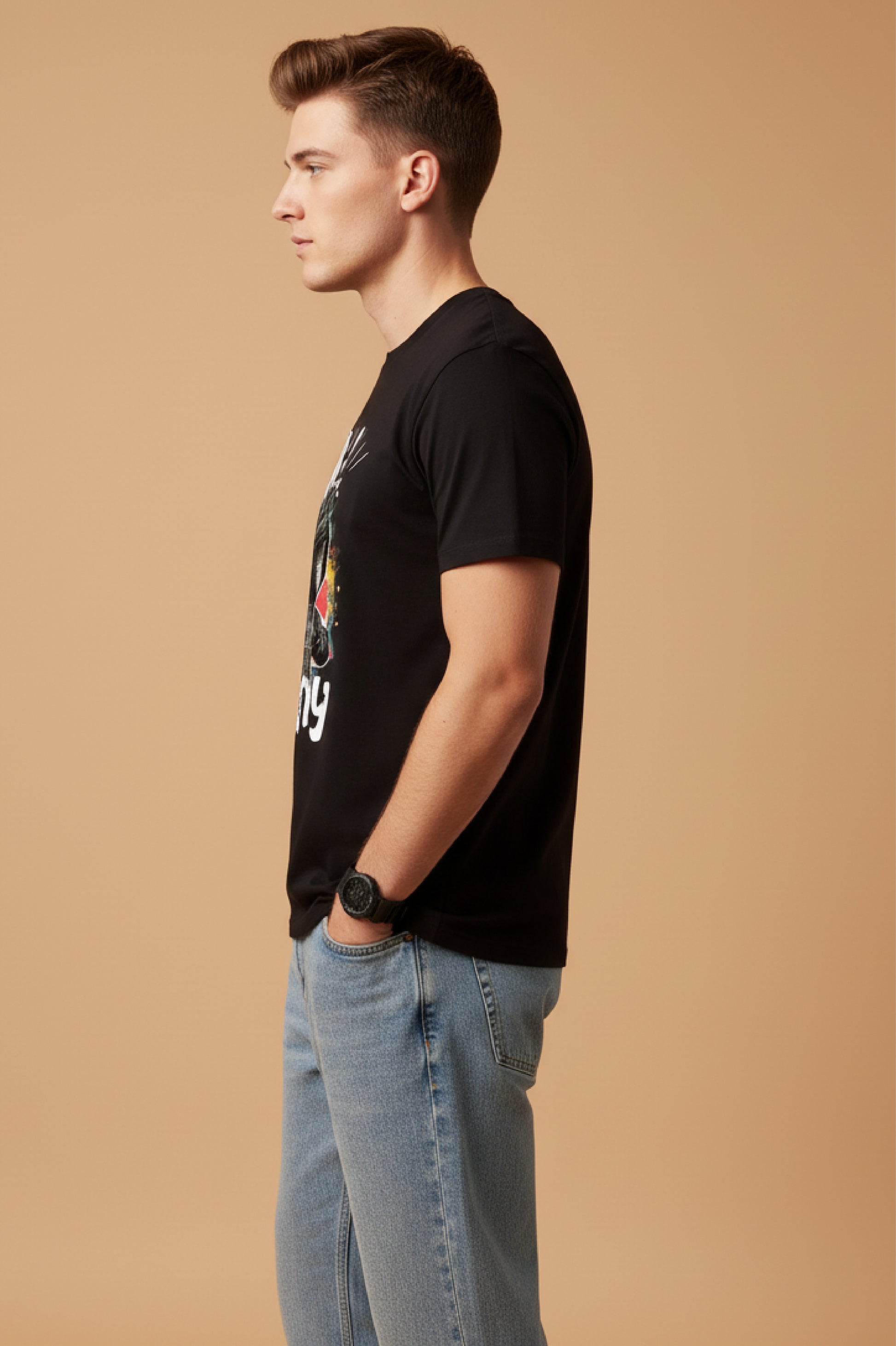 Men’s Outlaws Regular Printed T-Shirt – 100% Cotton Casual Wear