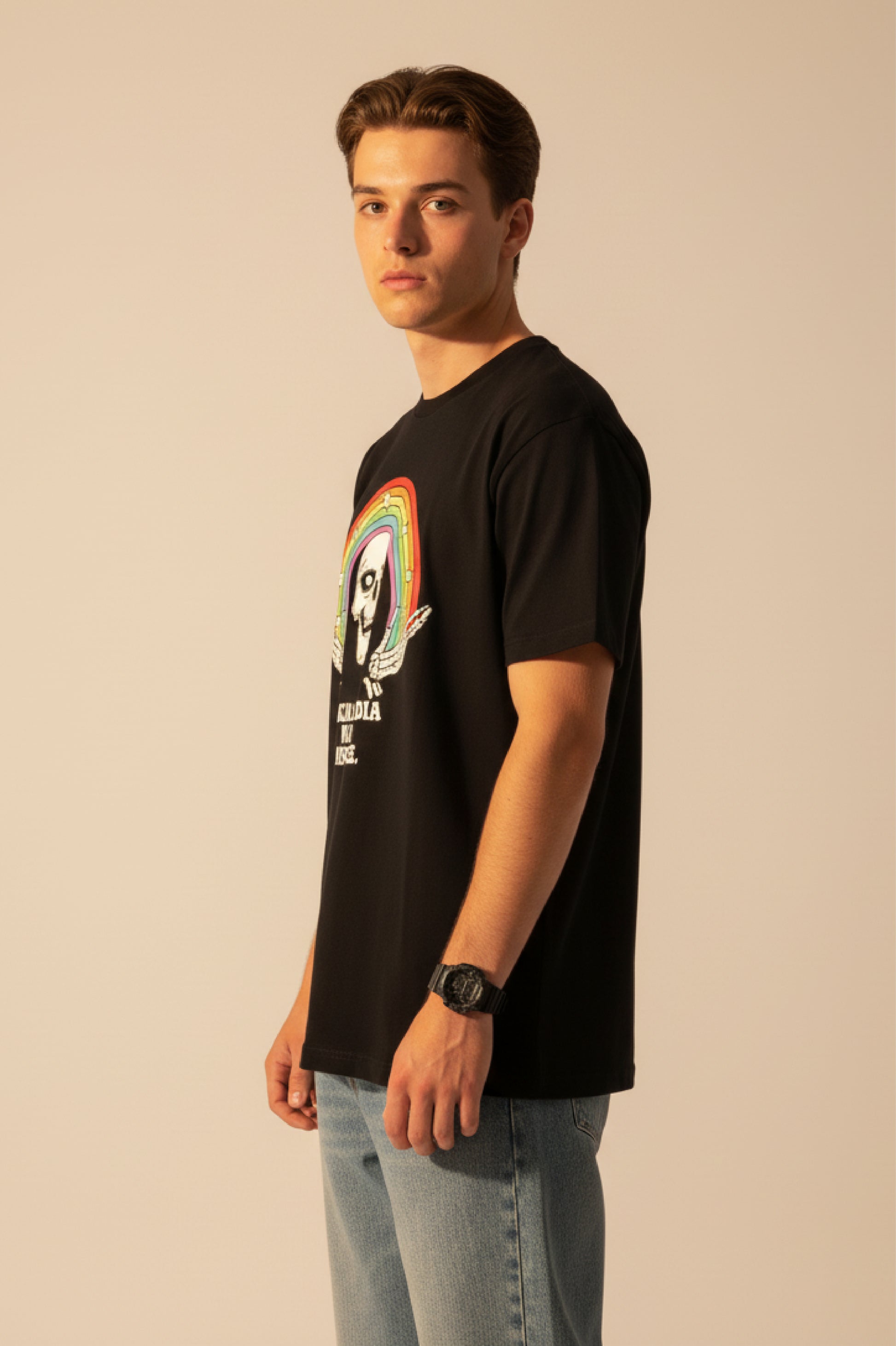 Men’s Outlaws Regular Printed T-Shirt – 100% Cotton Casual Wear