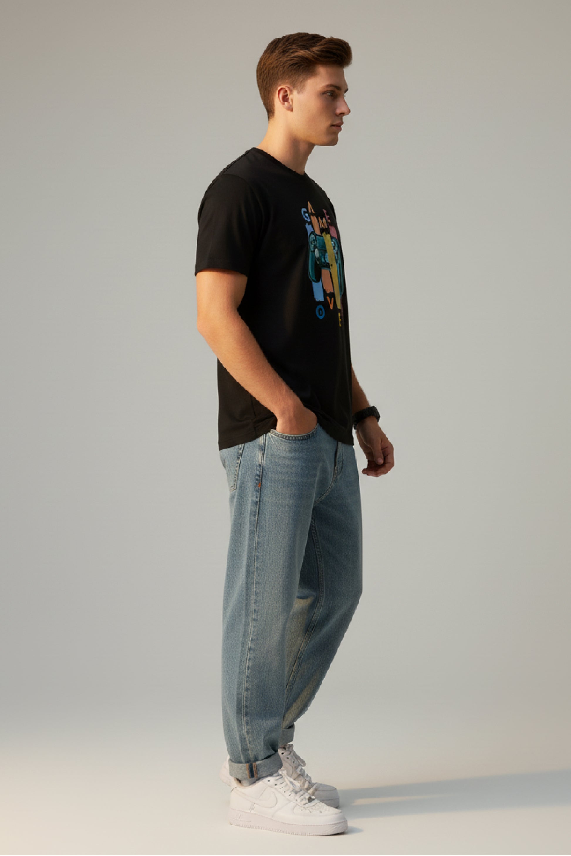 Men’s Outlaws Regular Printed T-Shirt – 100% Cotton Casual Wear