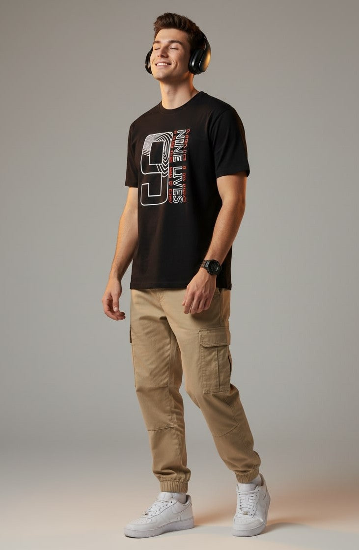 Men’s Outlaws Regular Printed T-Shirt – 100% Cotton Casual Wear