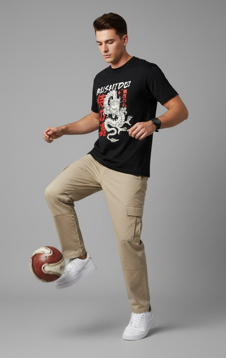 Men’s Outlaws Regular Printed T-Shirt – 100% Cotton Casual Wear