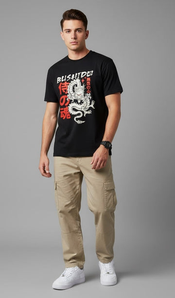 Men’s Outlaws Regular Printed T-Shirt – 100% Cotton Casual Wear