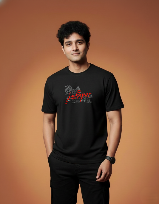 Men’s Outlaws Regular Fit T-Shirt with Jodhpur City Graphic | 100% Cotton Casual Wear