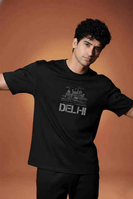 Men’s Outlaws Regular Fit T-Shirt with Delhi City Graphic | 100% Cotton Casual Wear
