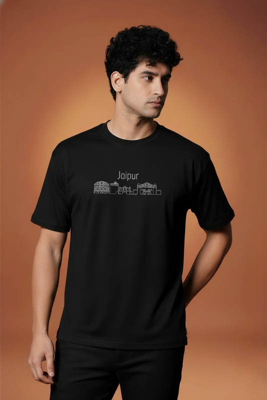 Men’s Outlaws Regular Fit T-Shirt with Jaipur City Graphic | 100% Cotton Casual Wear