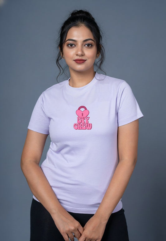 "Bff Crew" T-Shirt – 100% Cotton | Bio-Wash | Soft & Stylish