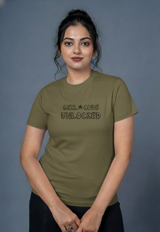 “Girl Code Unlocked” Graphic T-Shirt – 100% Cotton | Bio-Wash | Premium Comfort