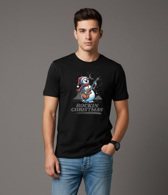 Men’s Outlaws Christmas Printed T-Shirt – 100% Cotton Festive Casual Wear