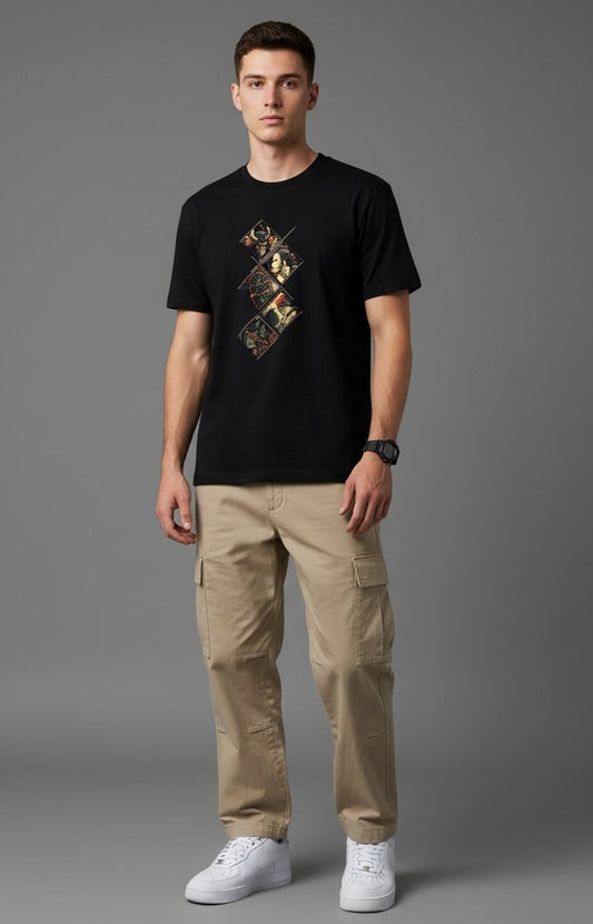 Men’s Outlaws Regular Printed T-Shirt – 100% Cotton Casual Wear