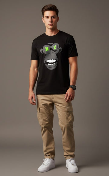 Men’s Outlaws Regular Printed T-Shirt – 100% Cotton Casual Wear