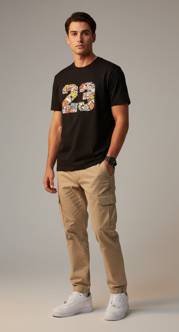 Men’s Outlaws Regular Printed T-Shirt – 100% Cotton Casual Wear