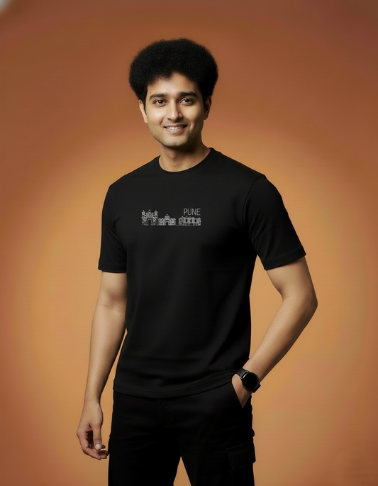 Men’s Outlaws Regular Fit T-Shirt with Pune City Graphic | 100% Cotton Casual Wear
