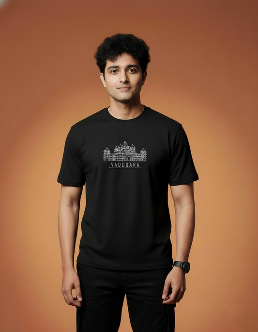 Men’s Outlaws Regular Fit T-Shirt with Vadodara City Graphic | 100% Cotton Casual Wear