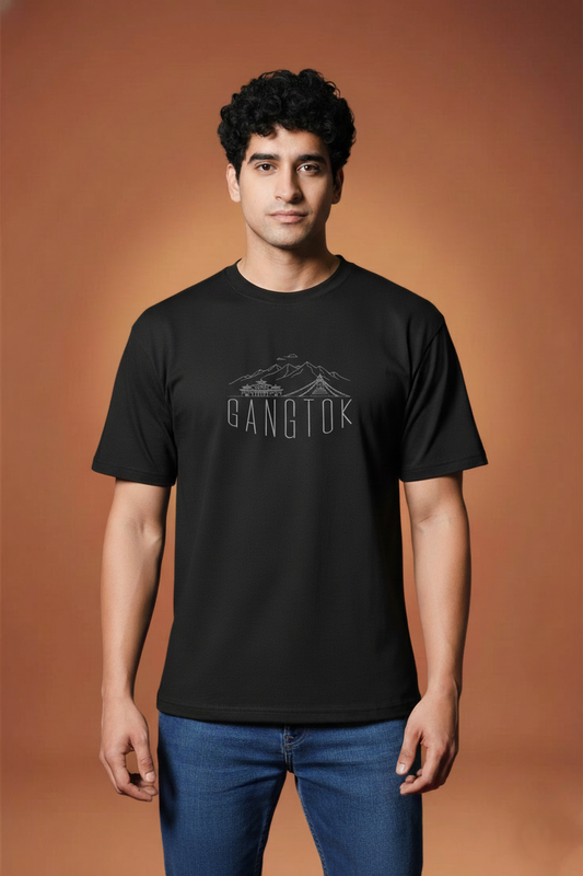 Men’s Outlaws Regular Fit T-Shirt with Gangtok City Graphic | 100% Cotton Casual Wear