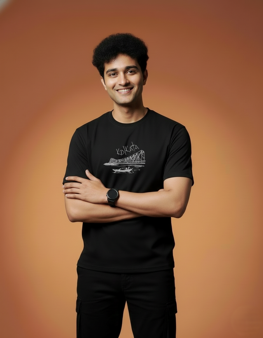 Men’s Outlaws Regular Fit T-Shirt with Kolkata City Graphic | 100% Cotton Casual Wear