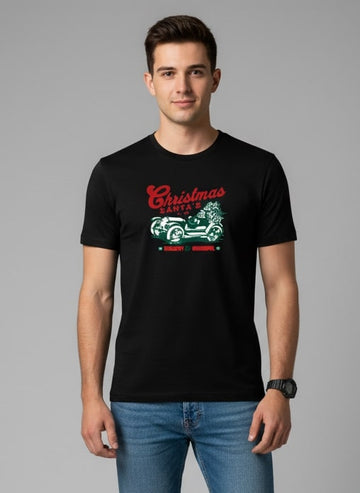 Men’s Outlaws Christmas Printed T-Shirt – 100% Cotton Festive Casual Wear