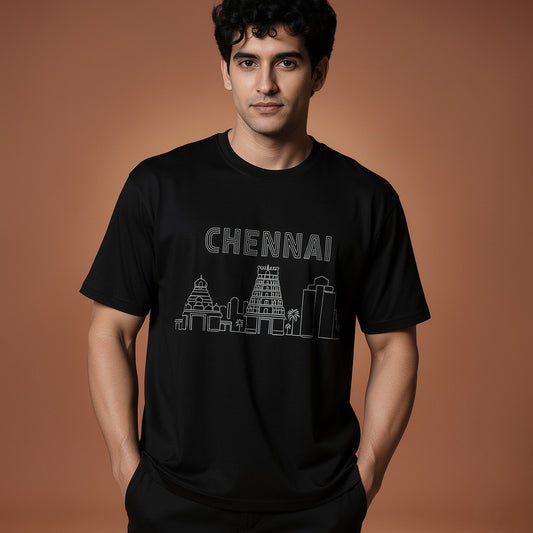 Men’s Outlaws Regular Fit T-Shirt with Chennai City Graphic | 100% Cotton Casual Wear