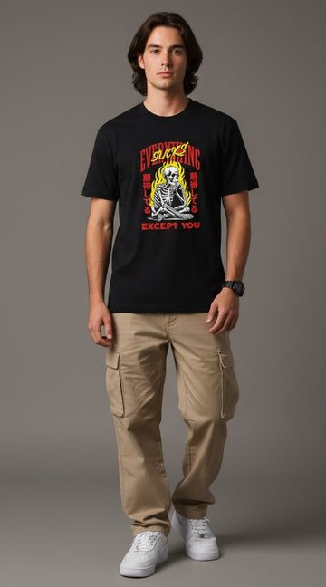 Men’s Outlaws Regular Printed T-Shirt – 100% Cotton Casual Wear