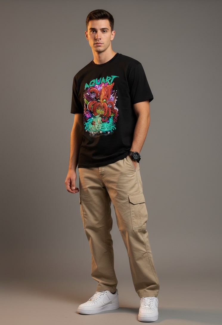 Men’s Outlaws Regular Printed T-Shirt – 100% Cotton Casual Wear