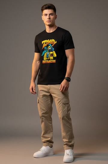Men’s Outlaws Regular Printed T-Shirt – 100% Cotton Casual Wear
