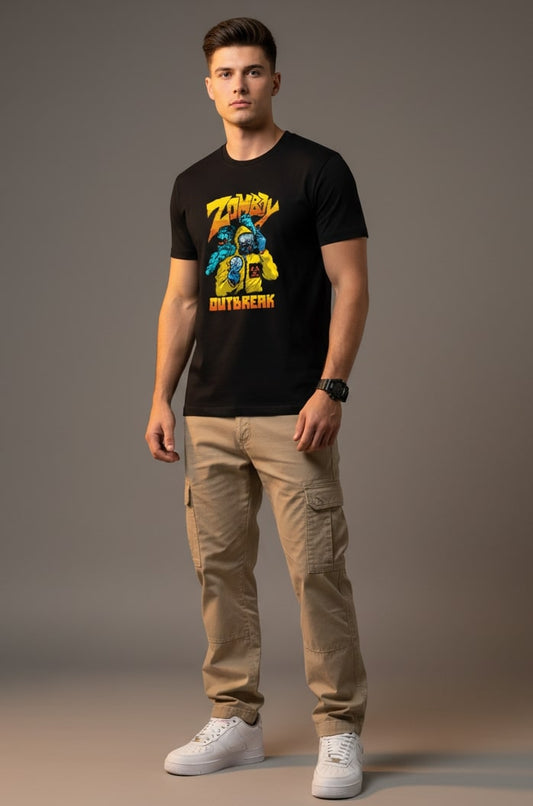 Men’s Outlaws Regular Printed T-Shirt – 100% Cotton Casual Wear