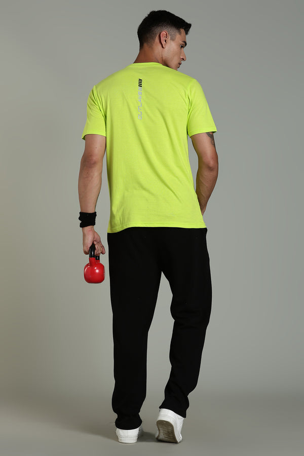 Outlaws Lime Green Athleisure T-shirt for Men
