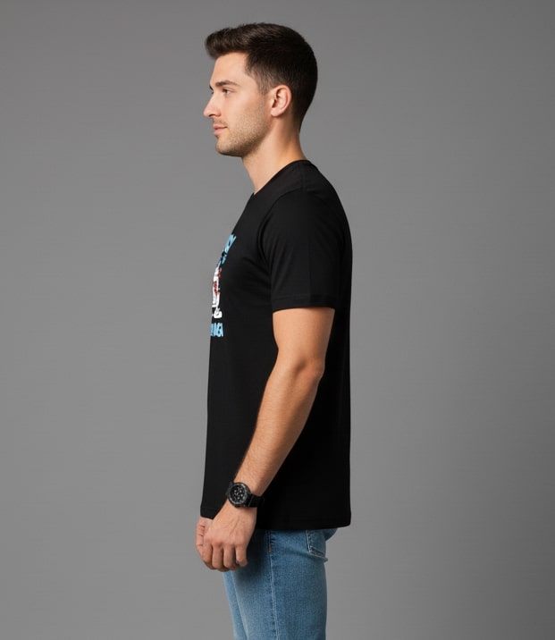 Men’s Outlaws Christmas Printed T-Shirt – 100% Cotton Festive Casual Wear