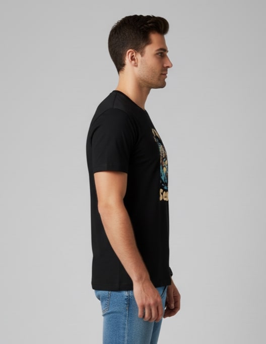 Men’s Outlaws Christmas Printed T-Shirt – 100% Cotton Festive Casual Wear