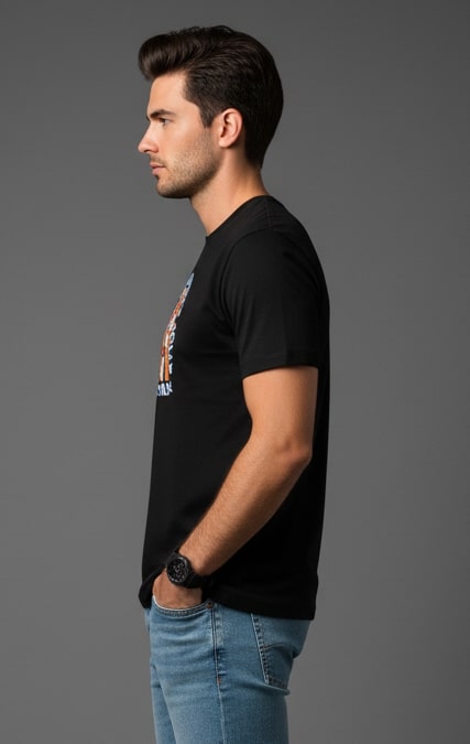 Men’s Outlaws Christmas Printed T-Shirt – 100% Cotton Festive Casual Wear