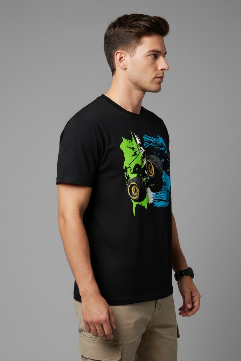 Men’s Outlaws Regular Printed T-Shirt – 100% Cotton Casual Wear