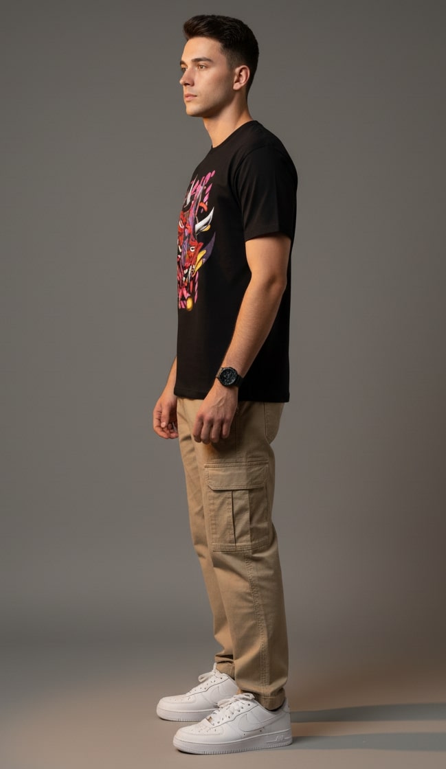 Men’s Outlaws Regular Printed T-Shirt – 100% Cotton Casual Wear