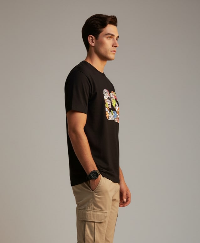 Men’s Outlaws Regular Printed T-Shirt – 100% Cotton Casual Wear