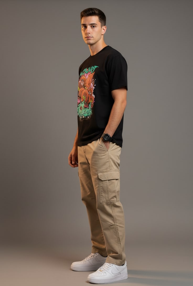 Men’s Outlaws Regular Printed T-Shirt – 100% Cotton Casual Wear