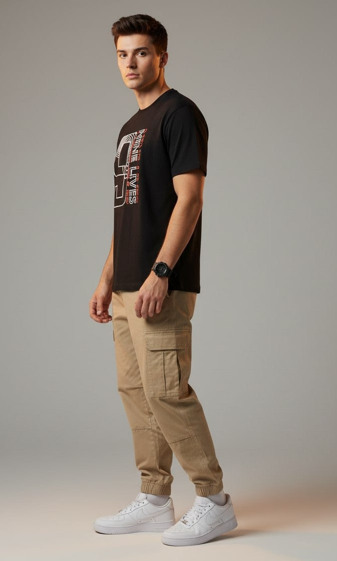 Men’s Outlaws Regular Printed T-Shirt – 100% Cotton Casual Wear