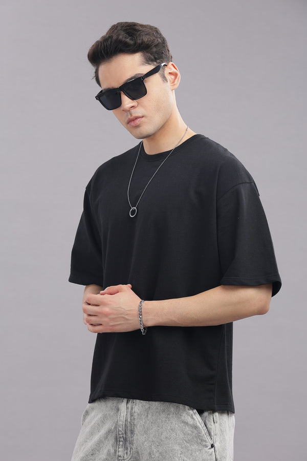 Outlaws Oversized Black T-shirt for Men