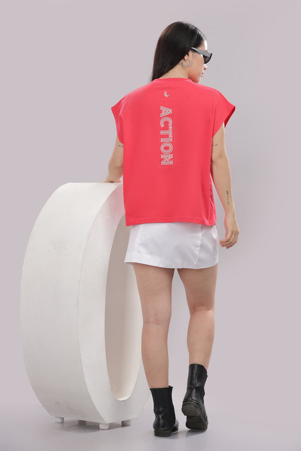 Outlaws Hot Coral Workout Tank Top for Women