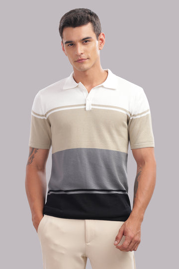 Premium Cotton Men’s Colorblock 100% Cotton Polo Shirt – Stylish Casual Wear