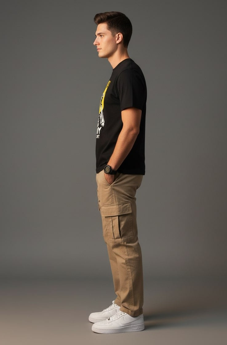 Men’s Outlaws Regular Printed T-Shirt – 100% Cotton Casual Wear