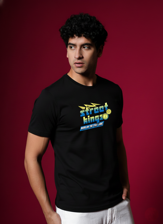 Men’s Outlaws Regular Printed T-Shirt – 100% Cotton Casual Wear