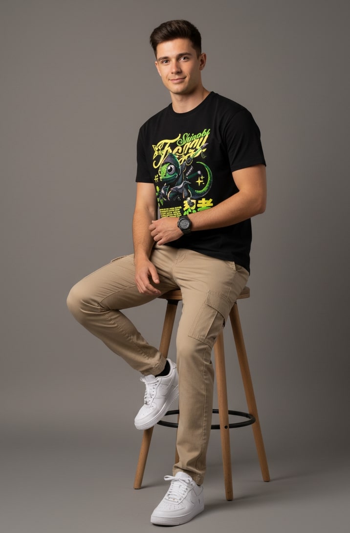 Men’s Outlaws Regular Printed T-Shirt – 100% Cotton Casual Wear