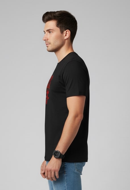 Men’s Outlaws Christmas Printed T-Shirt – 100% Cotton Festive Casual Wear