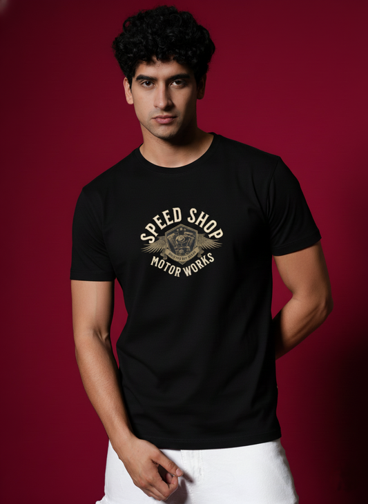 Men’s Outlaws Regular Printed T-Shirt – 100% Cotton Casual Wear