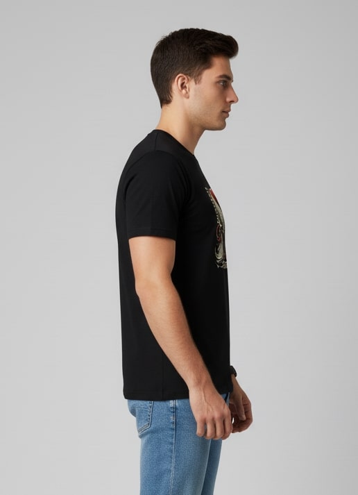 Men’s Outlaws Christmas Printed T-Shirt – 100% Cotton Festive Casual Wear